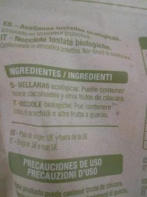 Lista de ingredientes del producto Nocciole Tostate Auchan 