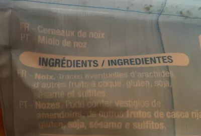 Lista de ingredientes del producto Cerneaux de noix Auchan 200 g