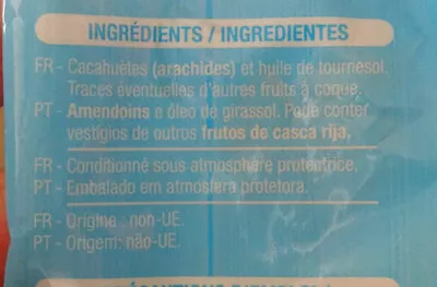 Lista de ingredientes del producto Cacahuète grillées Auchan 200 g