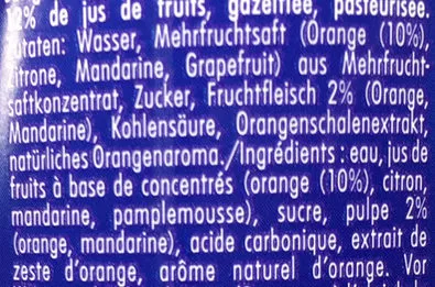 Lista de ingredientes del producto Orangina ORANGINA 500 ml