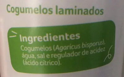 Lista de ingredientes del producto Cogumelos laminados Auchan 