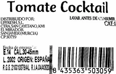 Lista de ingredientes del producto Tomates en rama "Gigante Verde" Gigante Verde 250 g