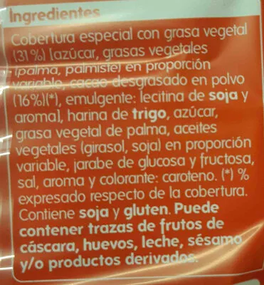 Lista de ingredientes del producto Palmeritas bañadas de Cacao  