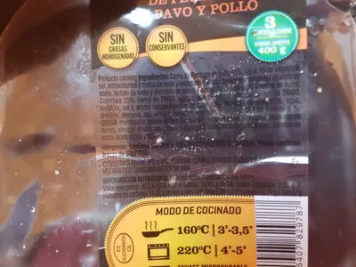 Lista de ingredientes del producto Cordon bleu Saborea 400g