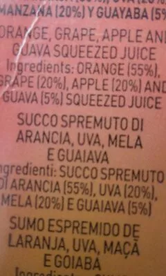 Lista de ingredientes del producto Zumo De Naranja y Guayaba Brick Zumosol Zumosol 