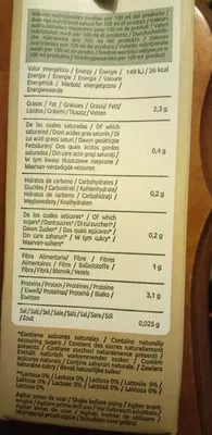 Lista de ingredientes del producto Boisson au soja bio  