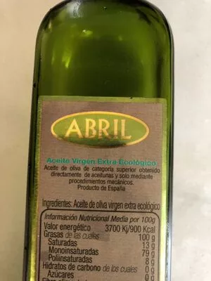 Lista de ingredientes del producto Aceite de oliva virgen extra ecológico Abril 