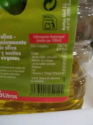 Lista de ingredientes del producto Aceite de oliva suave 0,4º Abril 5 l