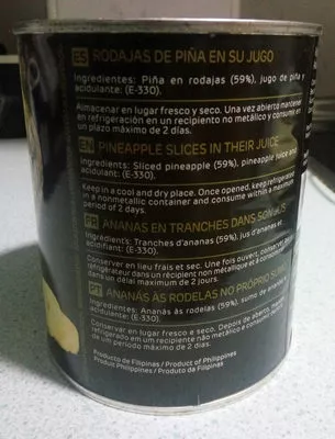 Lista de ingredientes del producto Piña en su jugo Diamir 490gr