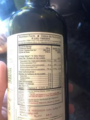 Lista de ingredientes del producto Aceite de oliva virgen extra Picual del Desierto Castillo de Tabernas 500 ml