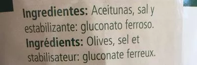 Lista de ingredientes del producto Olives Noires sans Noyaux Vencerol 