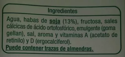 Lista de ingredientes del producto Bebida de soja uht Auchan 1 l