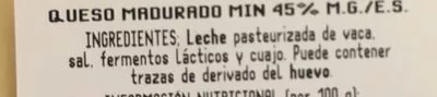 Lista de ingredientes del producto Queso en Lonchas Emmental juan luna 