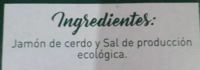 Lista de ingredientes del producto Jamón Serrano Orgánico Bio Bardales 100 g