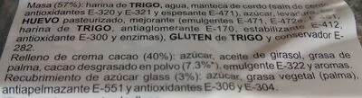 Lista de ingredientes del producto Crissant relleno  295 g