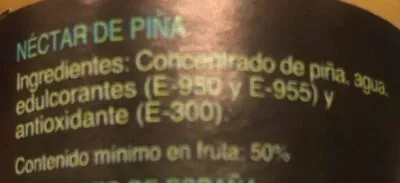 Lista de ingredientes del producto Néctar de piña Felice 