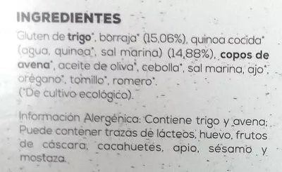 Lista de ingredientes del producto Bio burger vegetal Ahimsa 160 g (2 x 80 g)