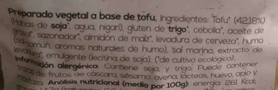 Lista de ingredientes del producto Bio tofu lonchas Ahimsa 150 g (10 lonchas)