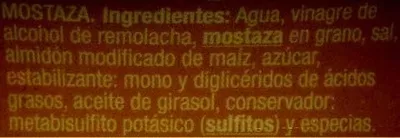 Lista de ingredientes del producto Salsa de mostaza "Auchan" Auchan 300 g