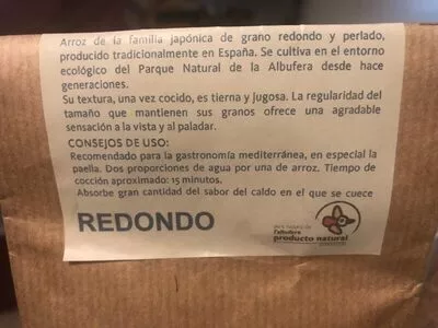 Lista de ingredientes del producto Arroz blanco redondo  1 kg