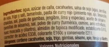 Lista de ingredientes del producto Salsa satay peanut botella 300 ml Tiger Khan 