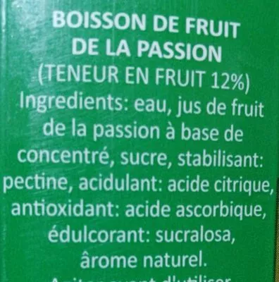 Lista de ingredientes del producto Bidida de Maracuya Amazonia 