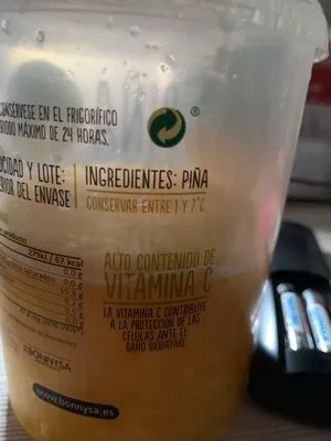 Lista de ingredientes del producto Piña pelada  