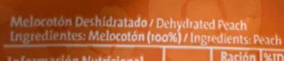 Lista de ingredientes del producto Melocoton Fruut 