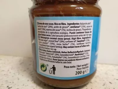 Lista de ingredientes del producto Crema de Coco con Cacao  