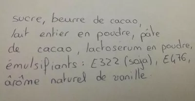 Lista de ingredientes del producto Calendrier De L'avent - Pat' Patrouille  