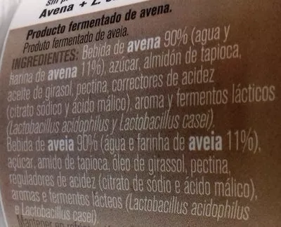 Lista de ingredientes del producto Es avena. Natural Sun & Vegs 180 g