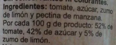 Lista de ingredientes del producto Mermelada de tomate Es Im-perfect 