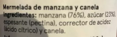 Lista de ingredientes del producto Mermelada de manzanas y canela imperfectas Es im-perfect 