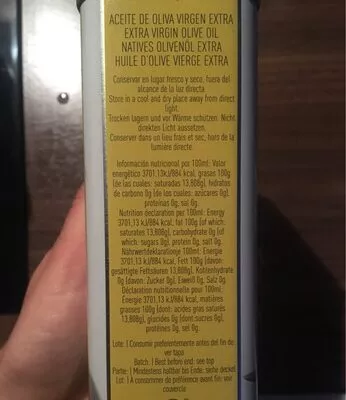 Lista de ingredientes del producto Aceite de oliva virgen extra  