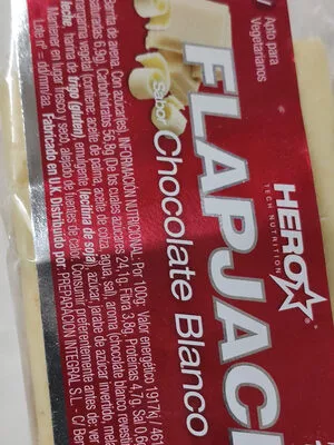 Lista de ingredientes del producto FLAPJACK Cocolate blanco HERO Tech Nutrition 129