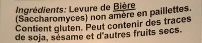 Lista de ingredientes del producto Levure de Bière non amère en paillettes Mensan, Alterbio 150 g