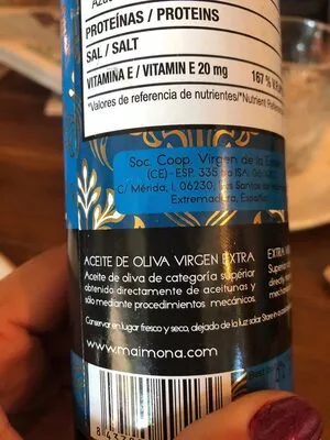 Lista de ingredientes del producto Aceite de Oliva virgen extra Texturas 