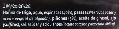 Lista de ingredientes del producto Rollitos de espinacas Ta-Tung 240 g