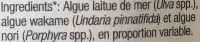 Lista de ingredientes del producto Ensalada de algas Porto Muiños 