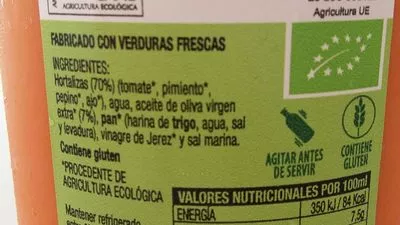 Lista de ingredientes del producto Gaspacho Andaluz  