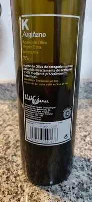 Lista de ingredientes del producto Aceite de oliva virgen extra botella 750 ml K. Argiñano 