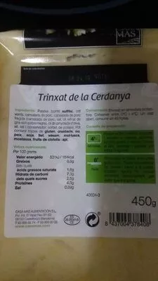 Lista de ingredientes del producto Trincar de la cerdanya  