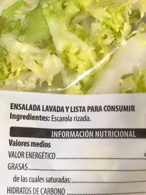 Lista de ingredientes del producto Escarola Hacendado 