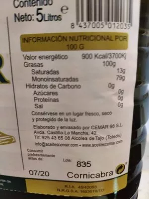 Lista de ingredientes del producto Aceite oliva virgen extra  