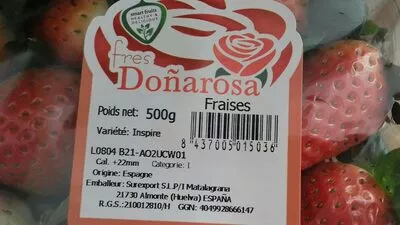 Lista de ingredientes del producto Fraise, catégorie 1 Doñarosa 