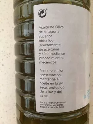 Lista de ingredientes del producto Aceite de Oliva virgen extra  