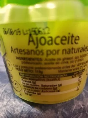 Lista de ingredientes del producto Alioli Artesano La Flor del Campillo 115 g