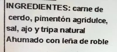 Lista de ingredientes del producto Chorizo de León herradura extra Ezequiel 