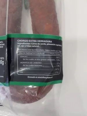 Lista de ingredientes del producto Chorizo extra herradura  