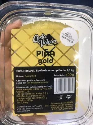 Lista de ingredientes del producto Piña "gold" en rodajas Costa Volcán 490 g